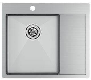 Мойка кухонная Paulmark Kroner PM225951-BSL левая брашированная нержавеющая сталь